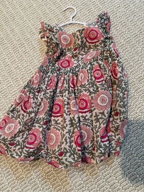 Pink Chicken Floral Dress in Pink and Green